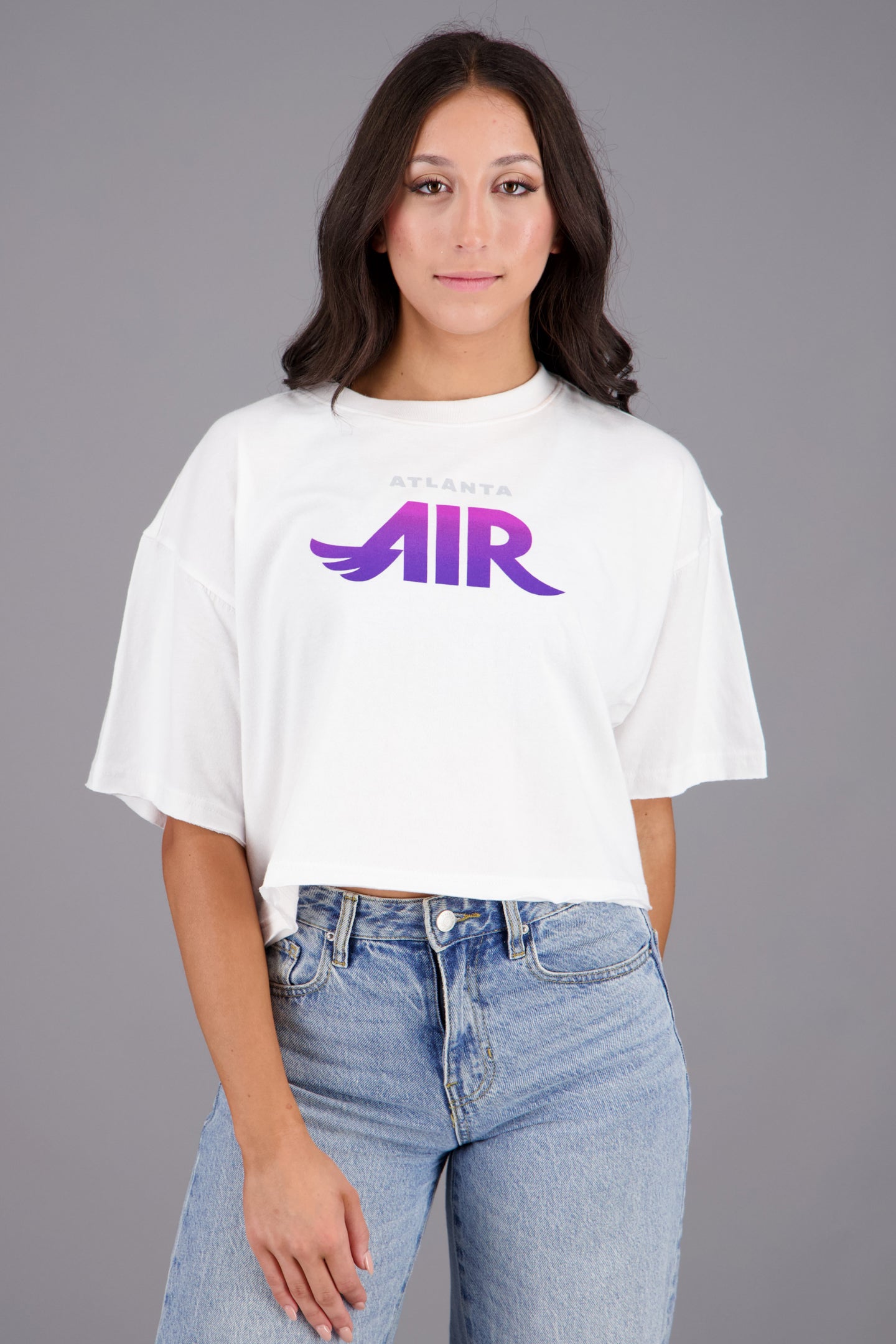Atlanta Air White Crop Tee