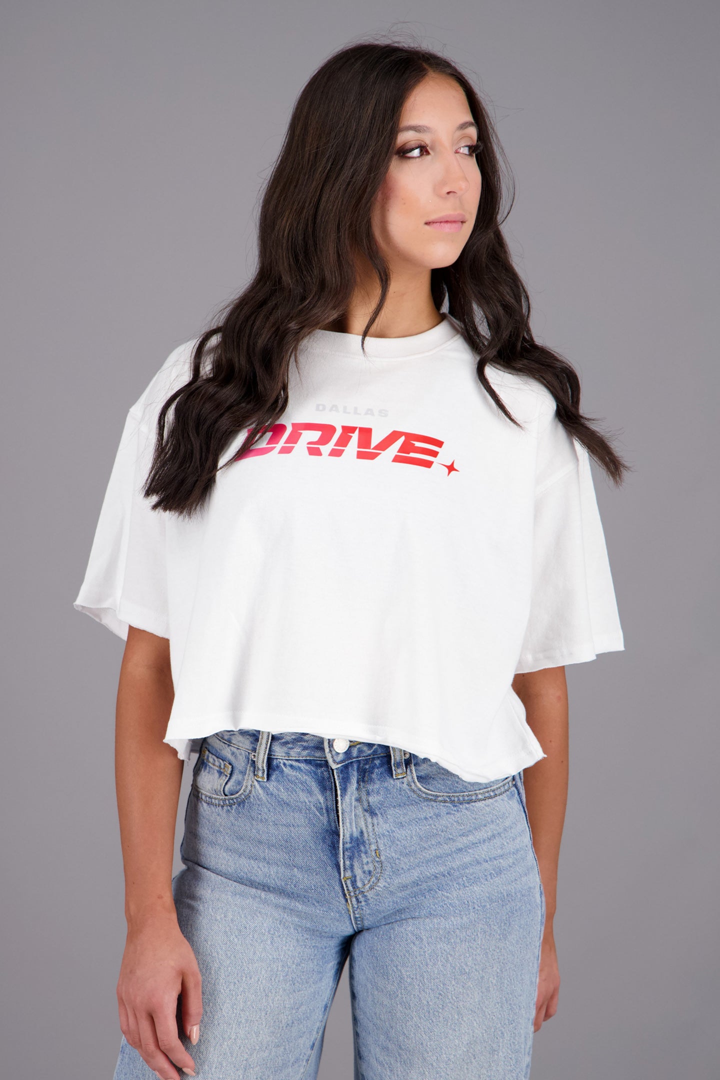 Dallas Drive White Crop Tee