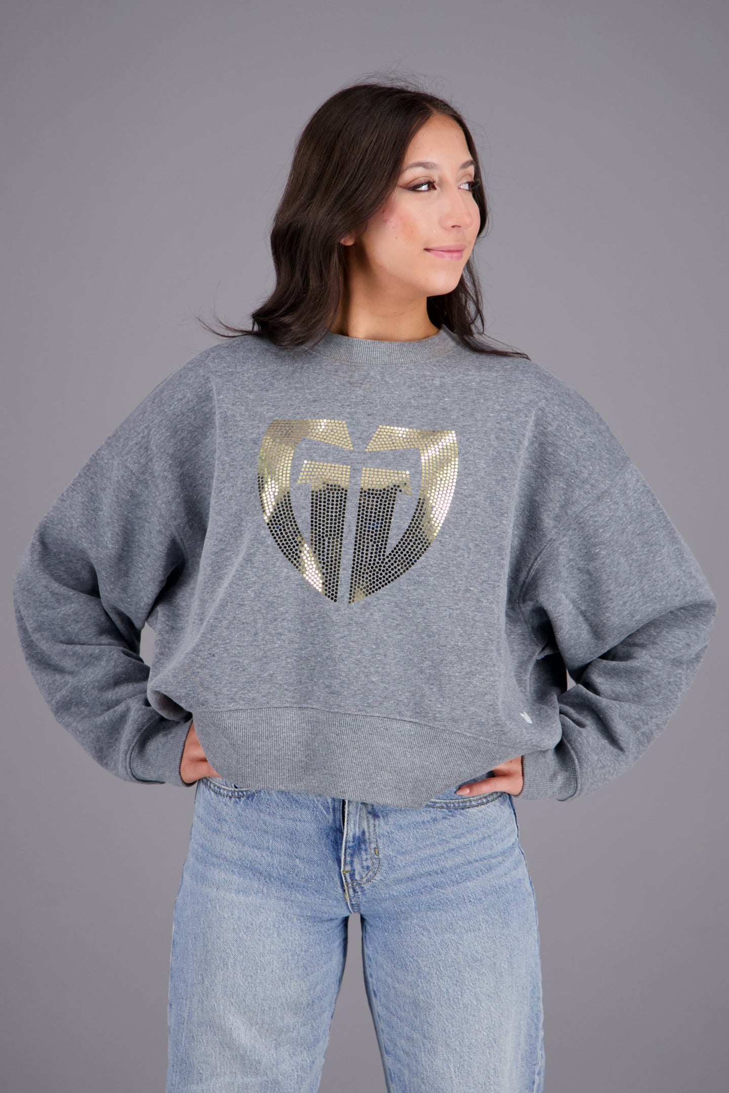 Golden State Grit Shine Crop Sweat