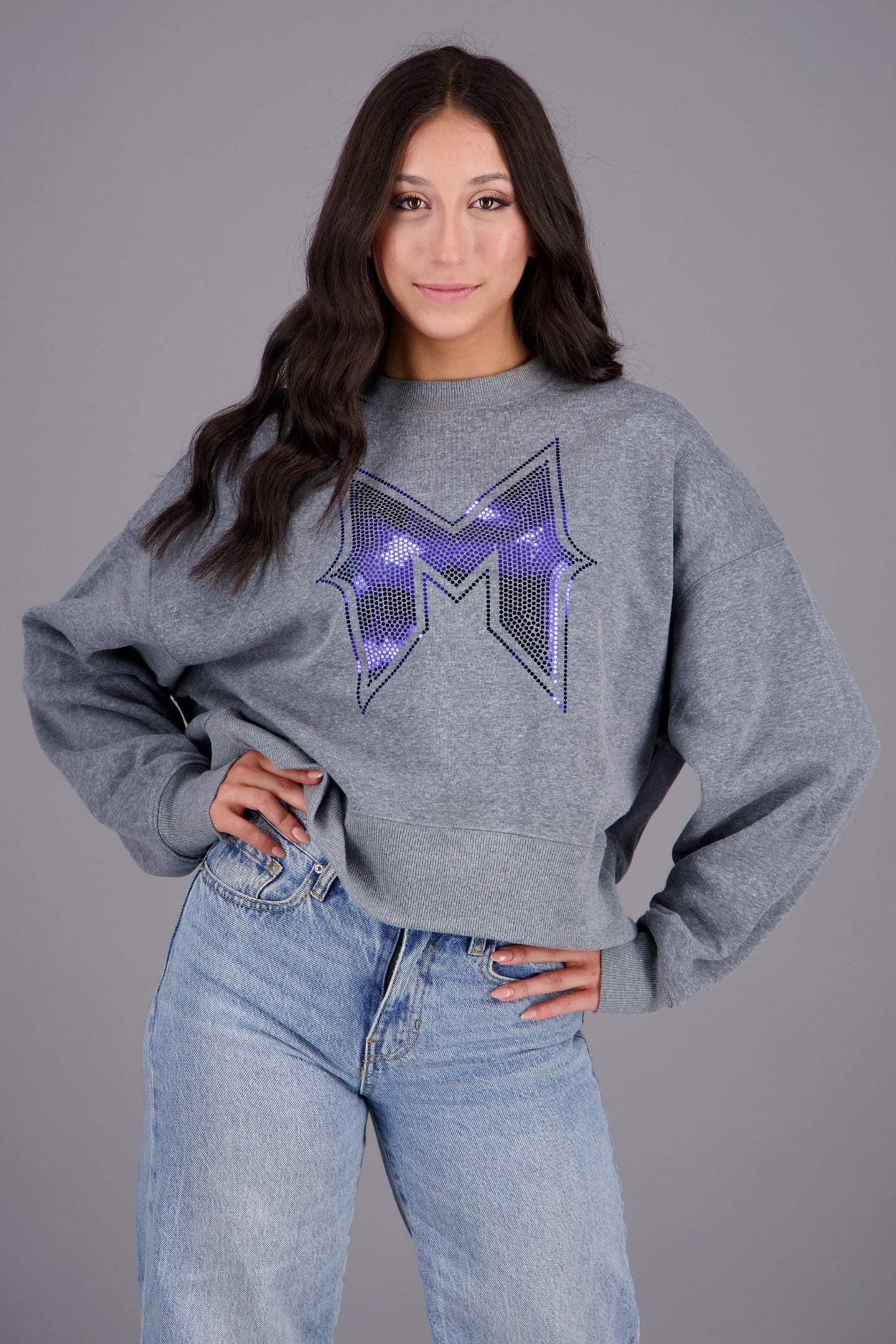 Miami Metal Shine Crop Sweat