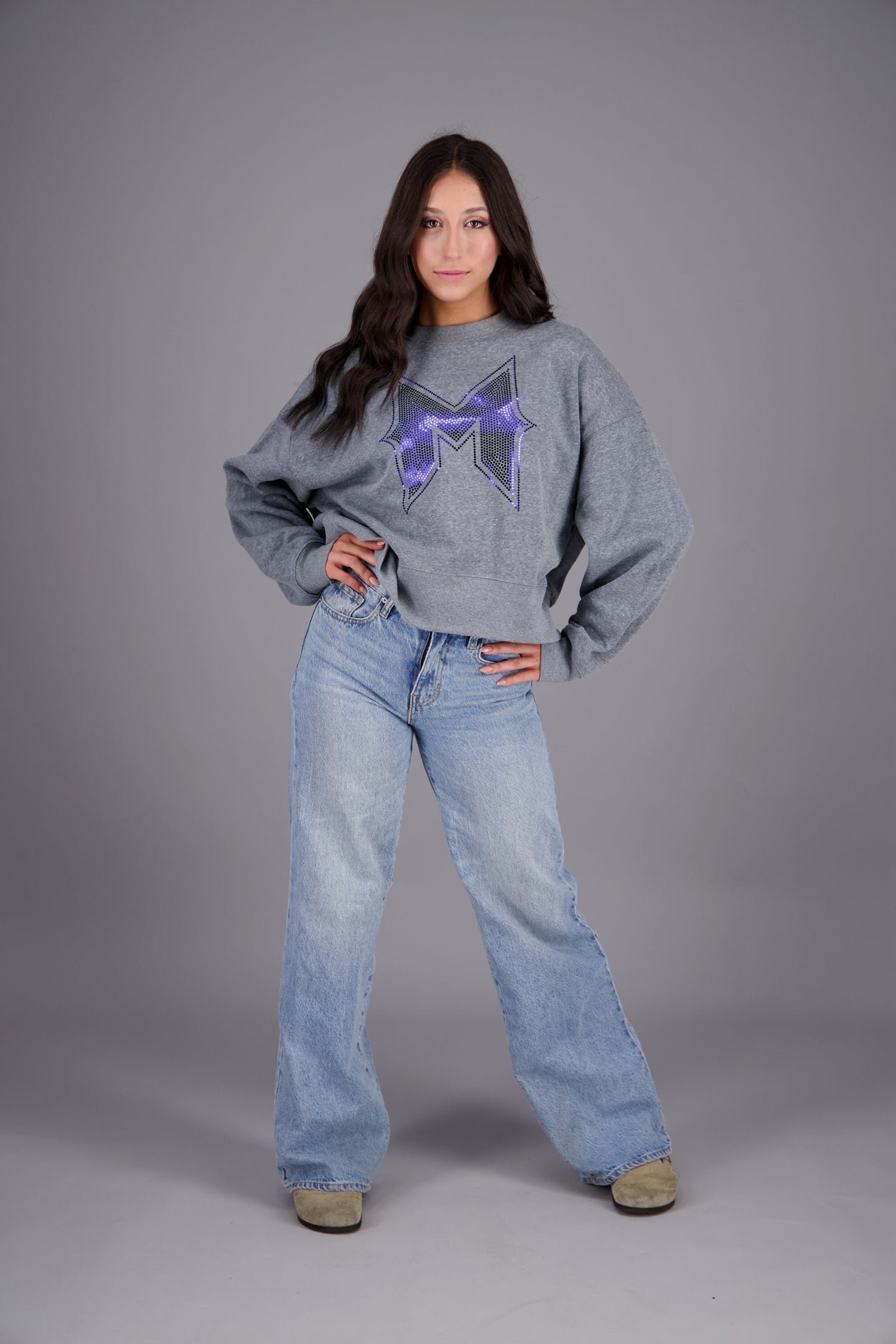 Miami Metal Shine Crop Sweat