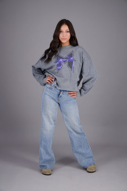 Miami Metal Shine Crop Sweat