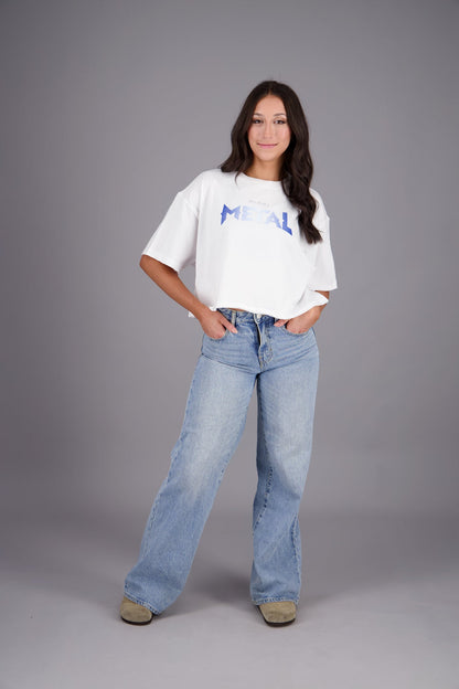 Miami Metal White Crop Tee